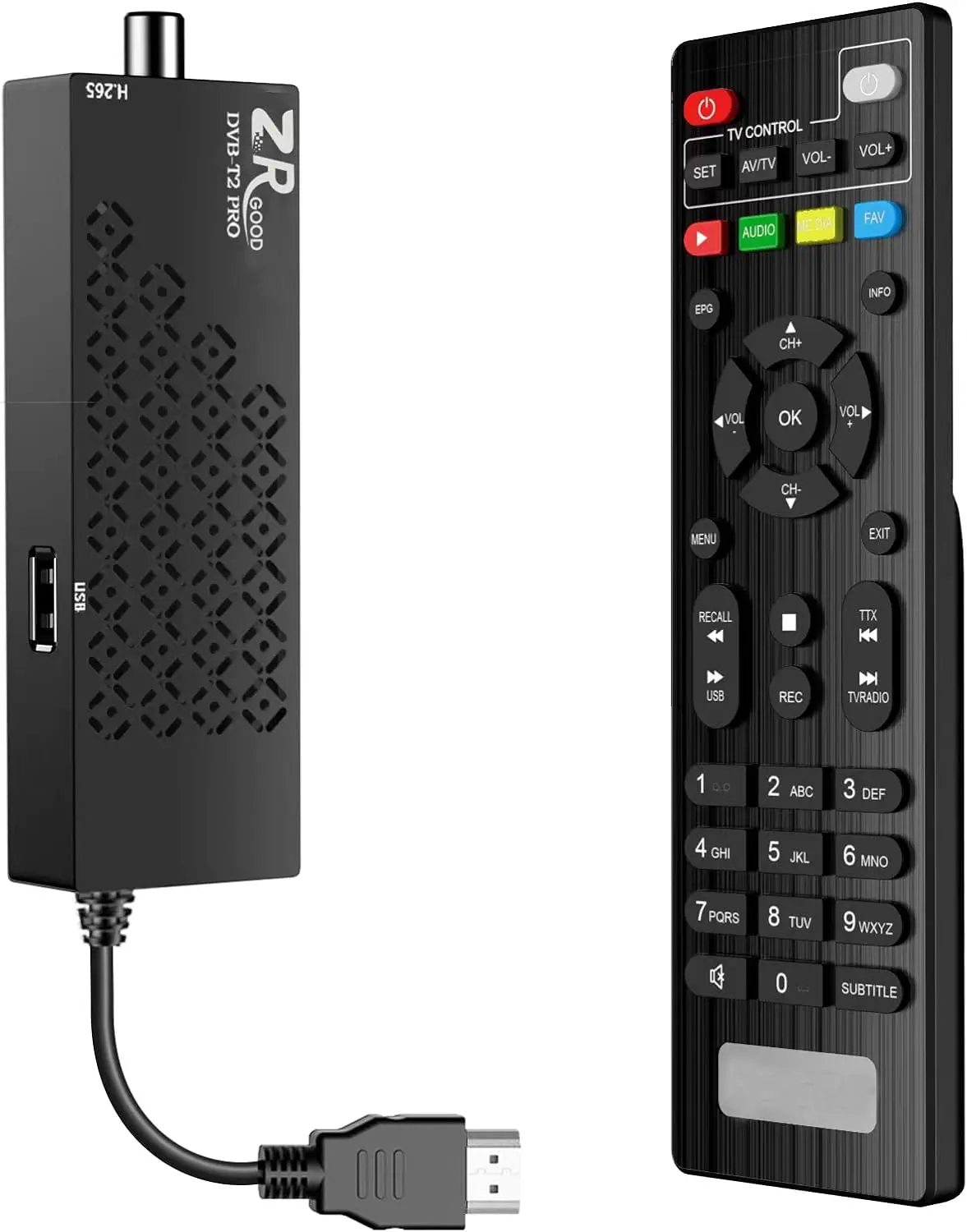 DVB-T2,TDT-HD цифровой наземный декодер 2024, невидимый мини-ТВ-Стик, 1080P H265 HEVC, HD Подключение HDMI и USB-Функция PVR