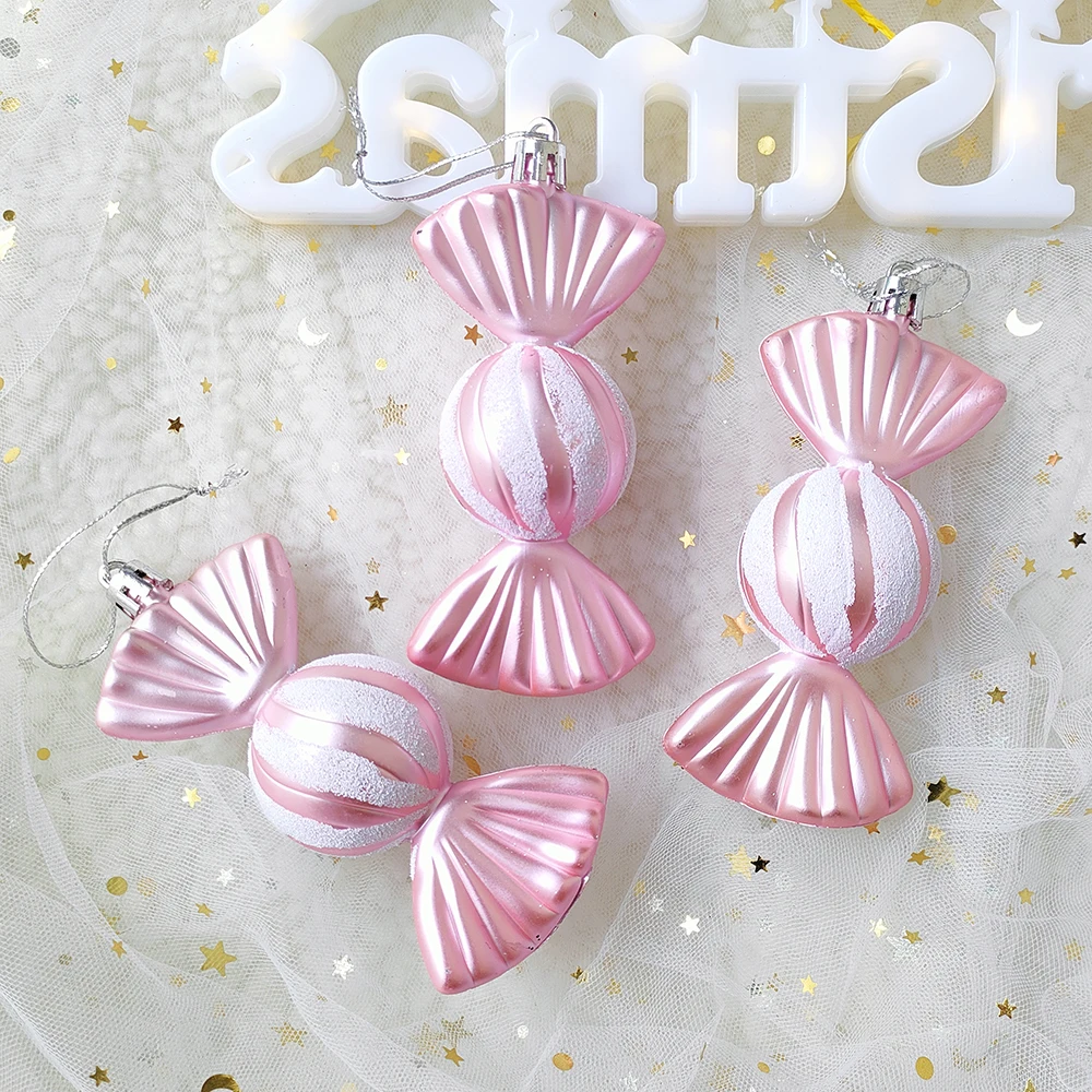 3Pcs/Box Christmas Ball Ornament Balice Ice Cream Candy Shapes Xmas Tree Hanging Pendant Home Party Navidad Christmas Decor 2024
