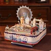DIY Wooden London Street View Music Box Model Building Kits 3D Puzzle With Lights Toys for Children Birthday Gifts Home Decor 1