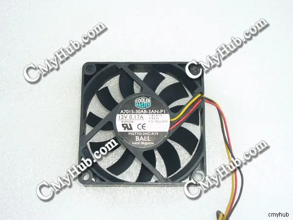 

Для COOLER MASTER A7015-30AB-3AN-PI 12 В постоянного тока, 7015 А, дюйма, 7 см, 70 мм, 70x70x15 мм, 3-контактный охлаждающий вентилятор