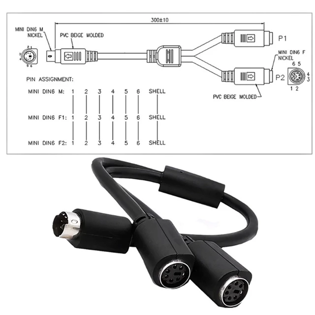 Cavetto Usb Maschio A Ps2 Femmina 2 Adattatori Da USB A PS/2 Per - Foto 7