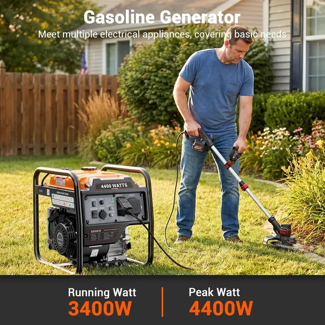 4400 Watt Open Frame Inverter Generator Gas Powered RV Ready ECO Mode 3