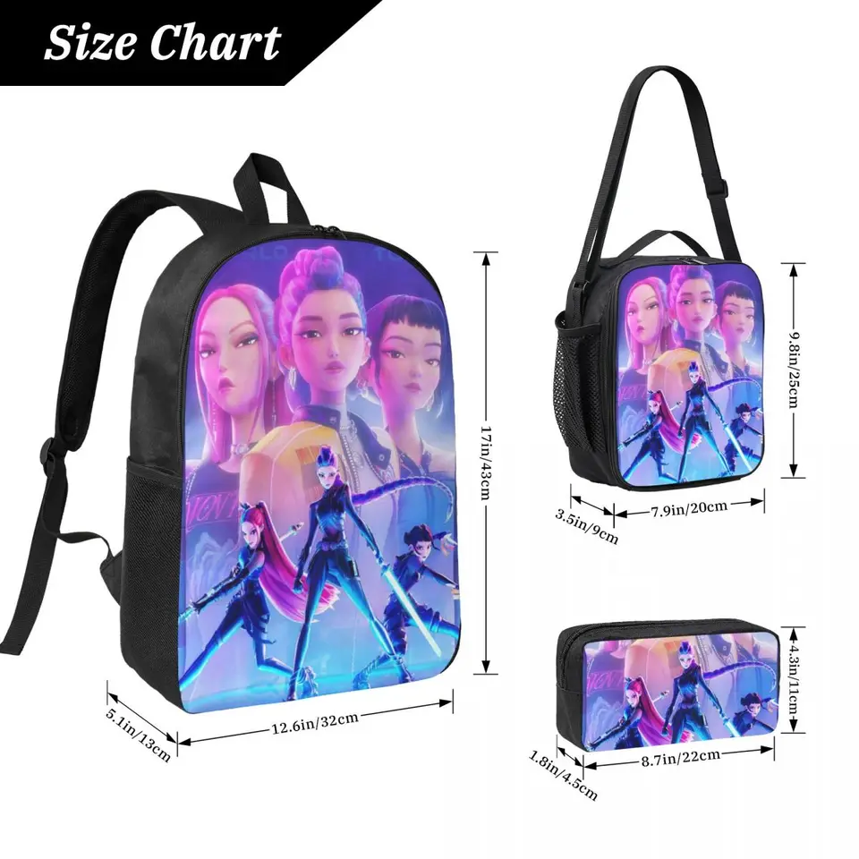 Huntrix World Tour Kpop Demon Hunters Sac à Dos Pour Adolescent Avec Poche Lycée Randonnée Voyage Sac à Dos Ordinateur Portable Sac En Toile