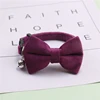 Safety Elastic Bowtie Cat Collar Bell Adjustable Buckle Bow Tie Plush Collar Small Dog Velvet Pet Supplier Suede Collar 5