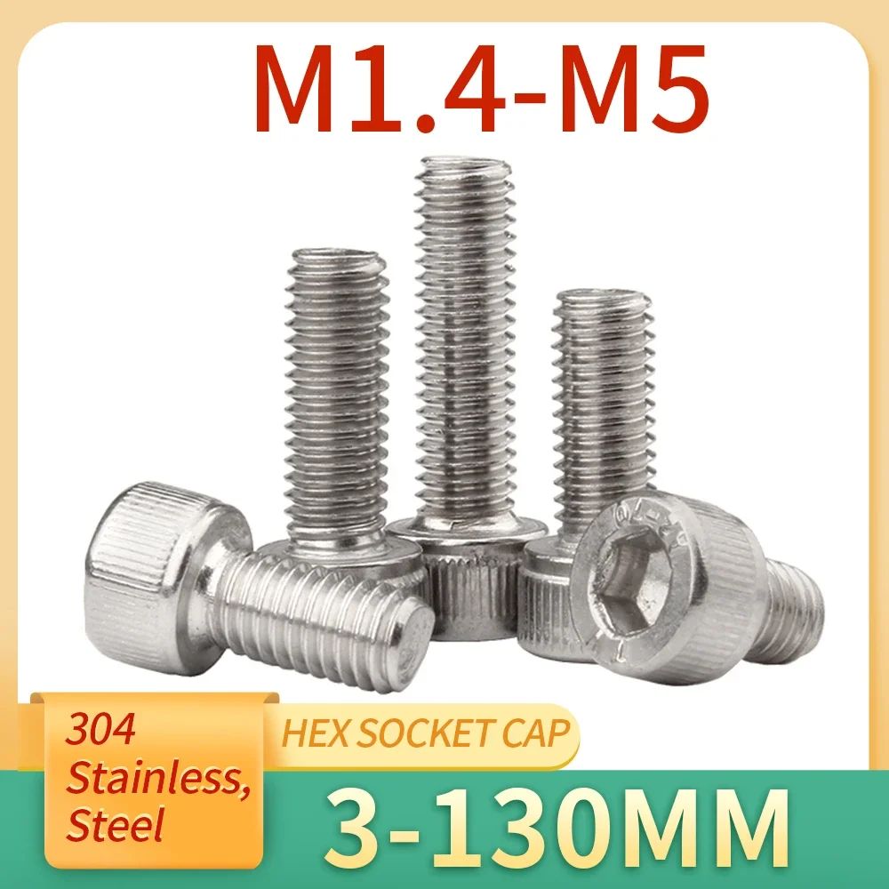 

10 шт., Шестигранная головка с головкой, M1.4, M1.6, M2, M2 304