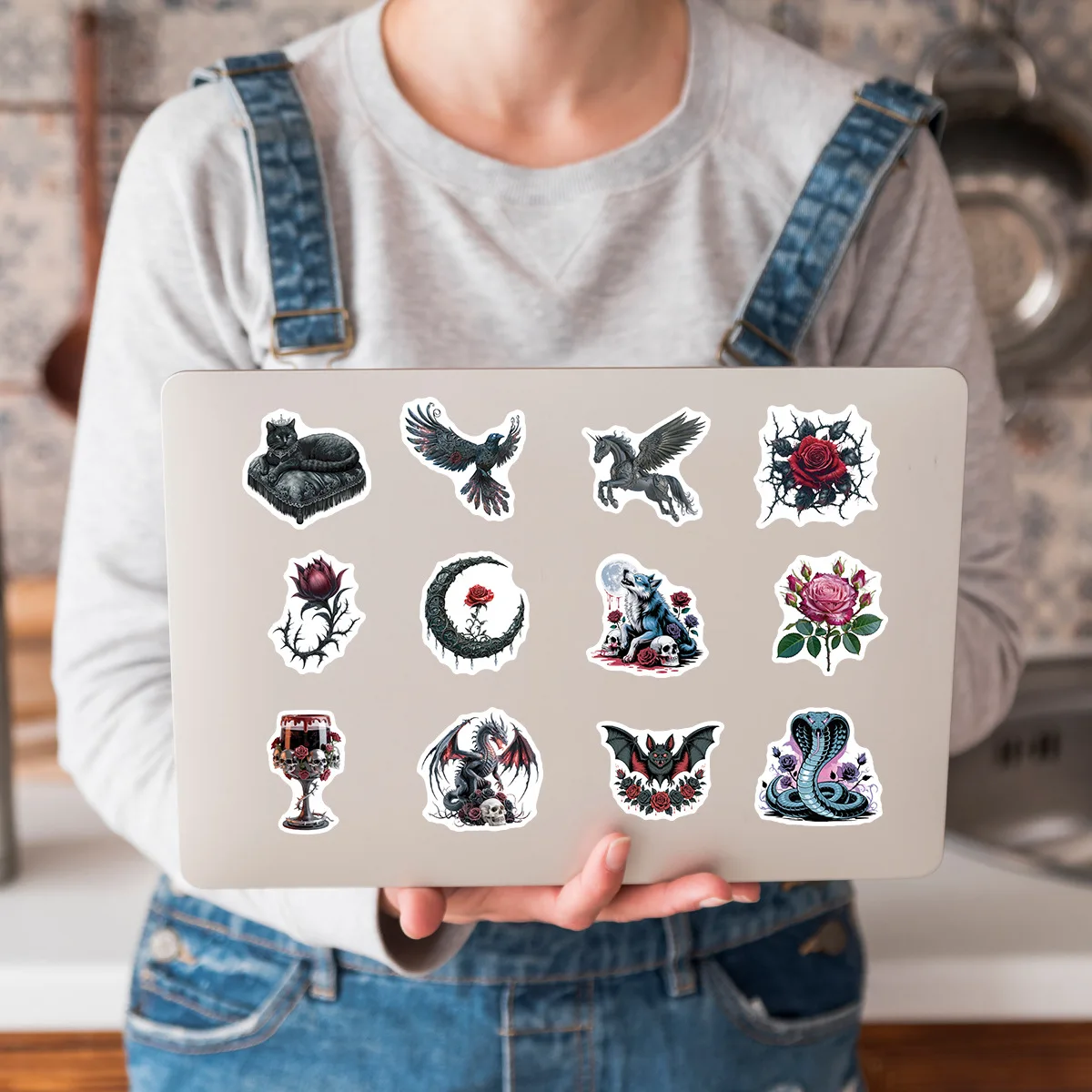 50개 고딕 스티커, 노트북, 스크랩북, 여행 가방, 기타, 헬멧용 DIY 그래피티 감성 스티커