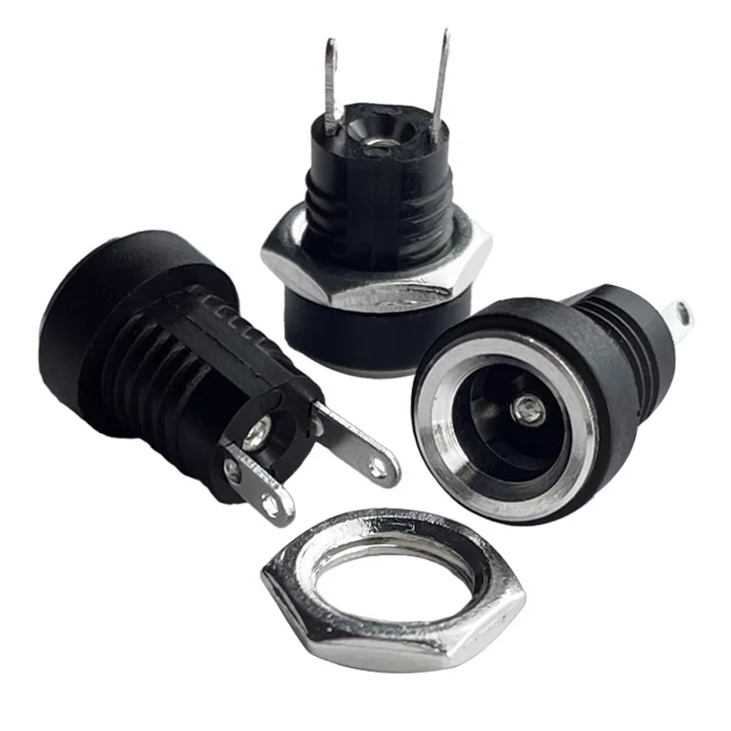 DC Power Jack 10/50PCS DC022B 5.5 x 2.1mm Supply Socket 3.5x1.3 DC Female Panel Mount Connector Plug Adapter 5.5*2.5MM 2 Pin