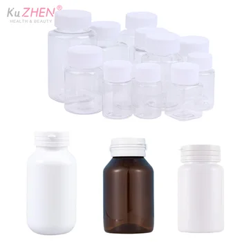 1pcs 130/150ml Empty Plastic Bottle Health Supplements Vitamin Tablet Refill Bottle With Pull-Ring Tear Off Cap Pill Container