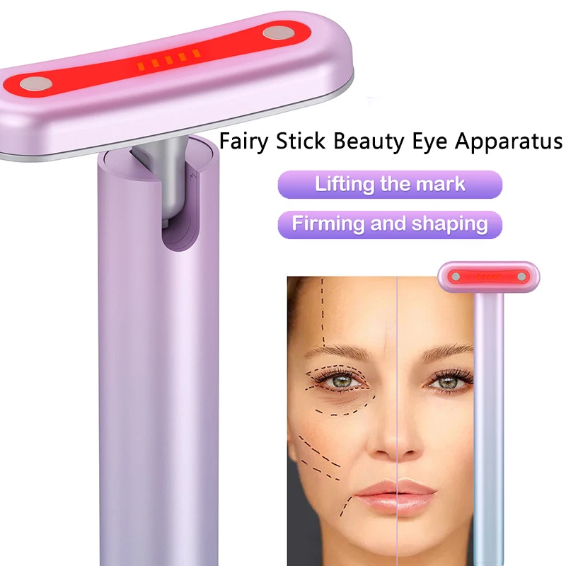 Red Light Therapy Facial Skincare Tool 4 in 1 EMS Microcurrent Face Massage Face Neck Skin Tightening Beauty Wand Anti-Aging