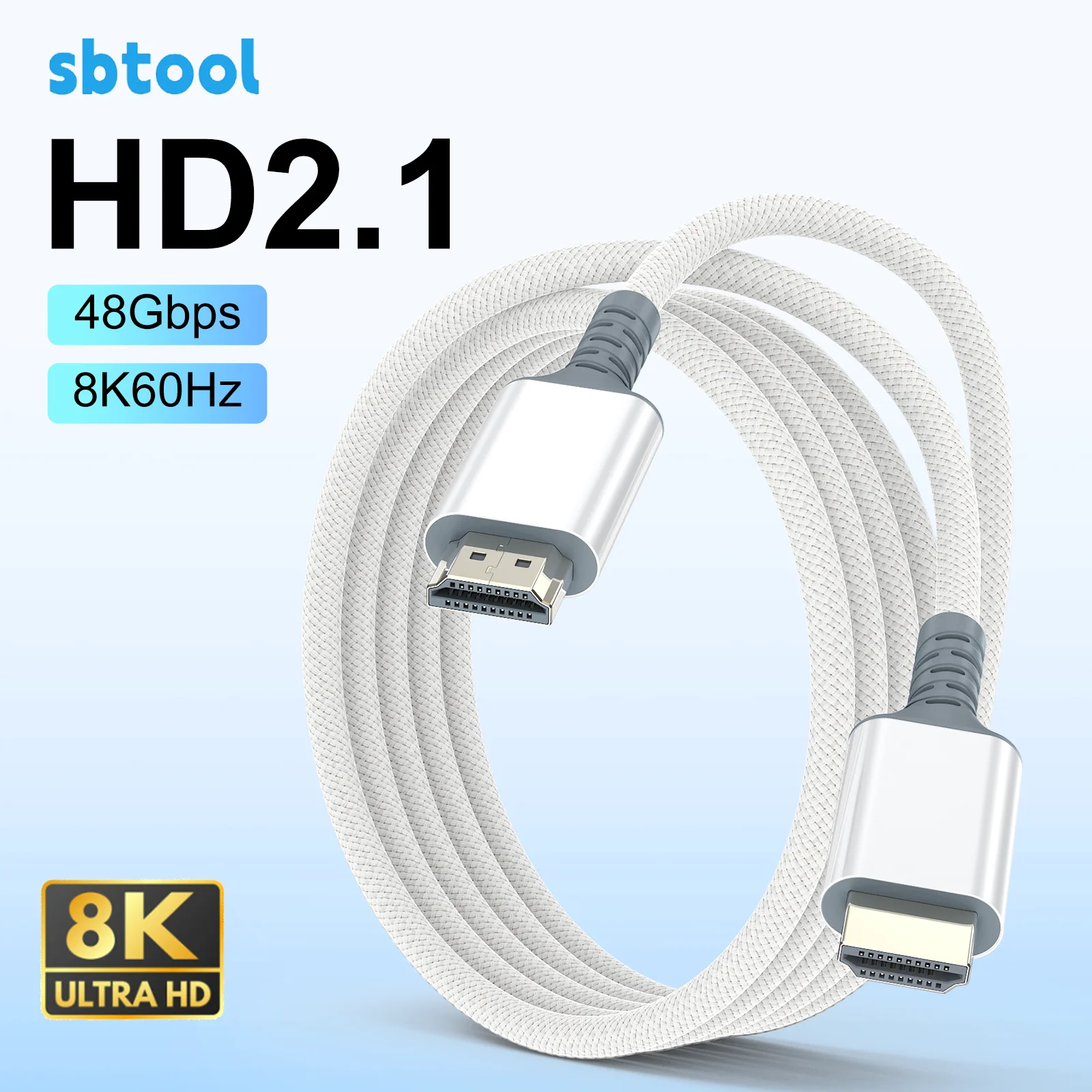 2.1 HDMI Cable 8K/60Hz 4K/120Hz 48Gbps HDR For TV Box HDR10+ PS5 PS4 Laptop