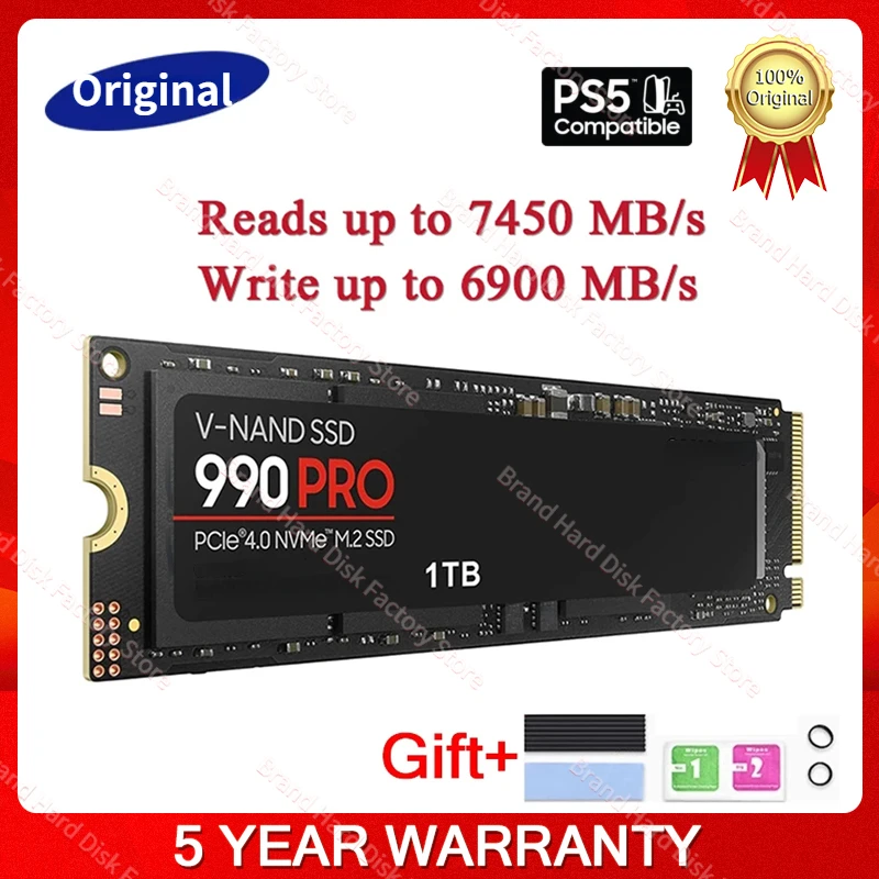 

100% New 990 PRO ssd nvme m2 1TB 2TB 4TB PCIe 4.0 M.2 ssd sata Internal Solid State Hard Drive For Laptop Desktop MLC PC PS5