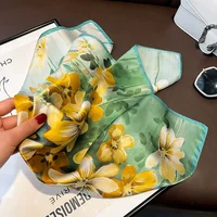 New 100% Natural Real Silk Scarf Women Bandana Square Scarves Wrap Kerchief elegant Spring Fashion Luxury High Quality Hijab - Image 5