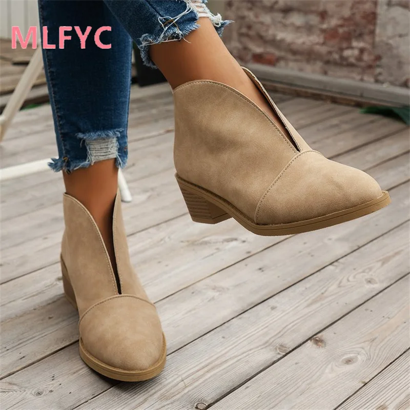 Women New Foreign Trade Large Size Female Shoes European and American Fashion Versatile Personalized Fashion Boots Mujer Shoes