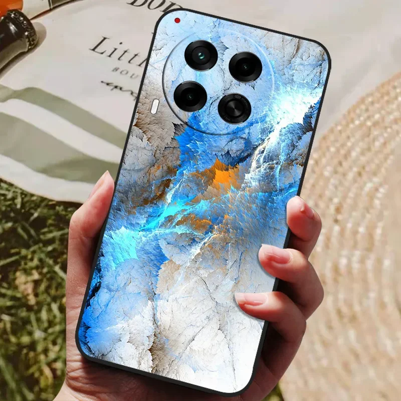 Stylish Painted Silicone TPU Soft Phone Case - Black Protective Shell