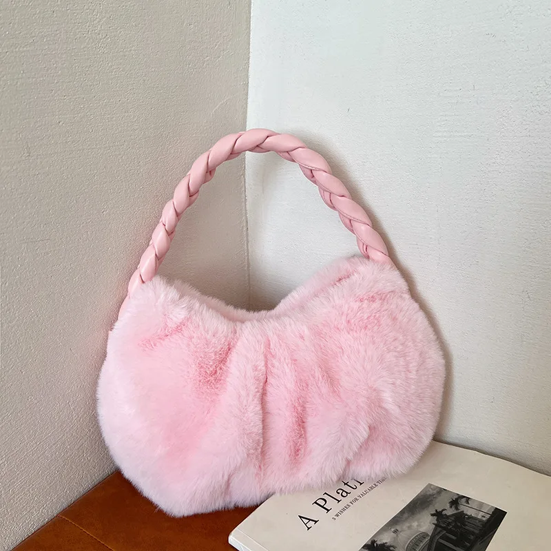 

GPR Plush Women Tote Bags Free Shipping Soft Leather Female Shoulder Bags Women Handbags Retro Ladies Bag