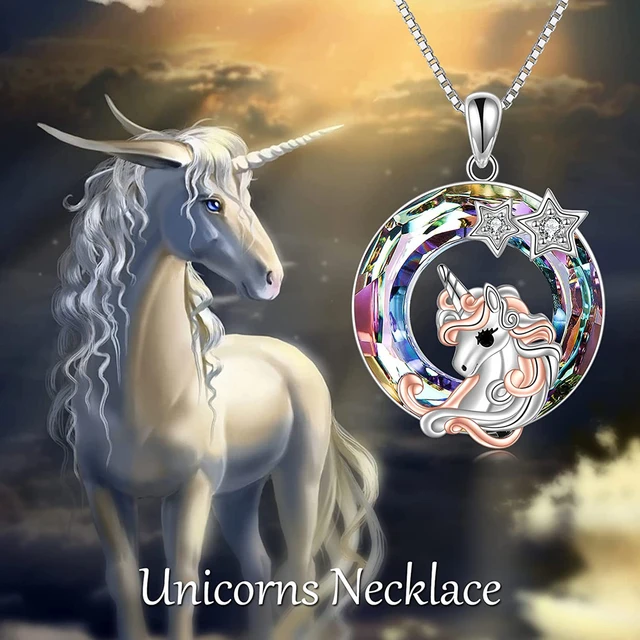 Flying Unicorn Toddler/Kids/Girls Necklace Enamel - Sterling Silver