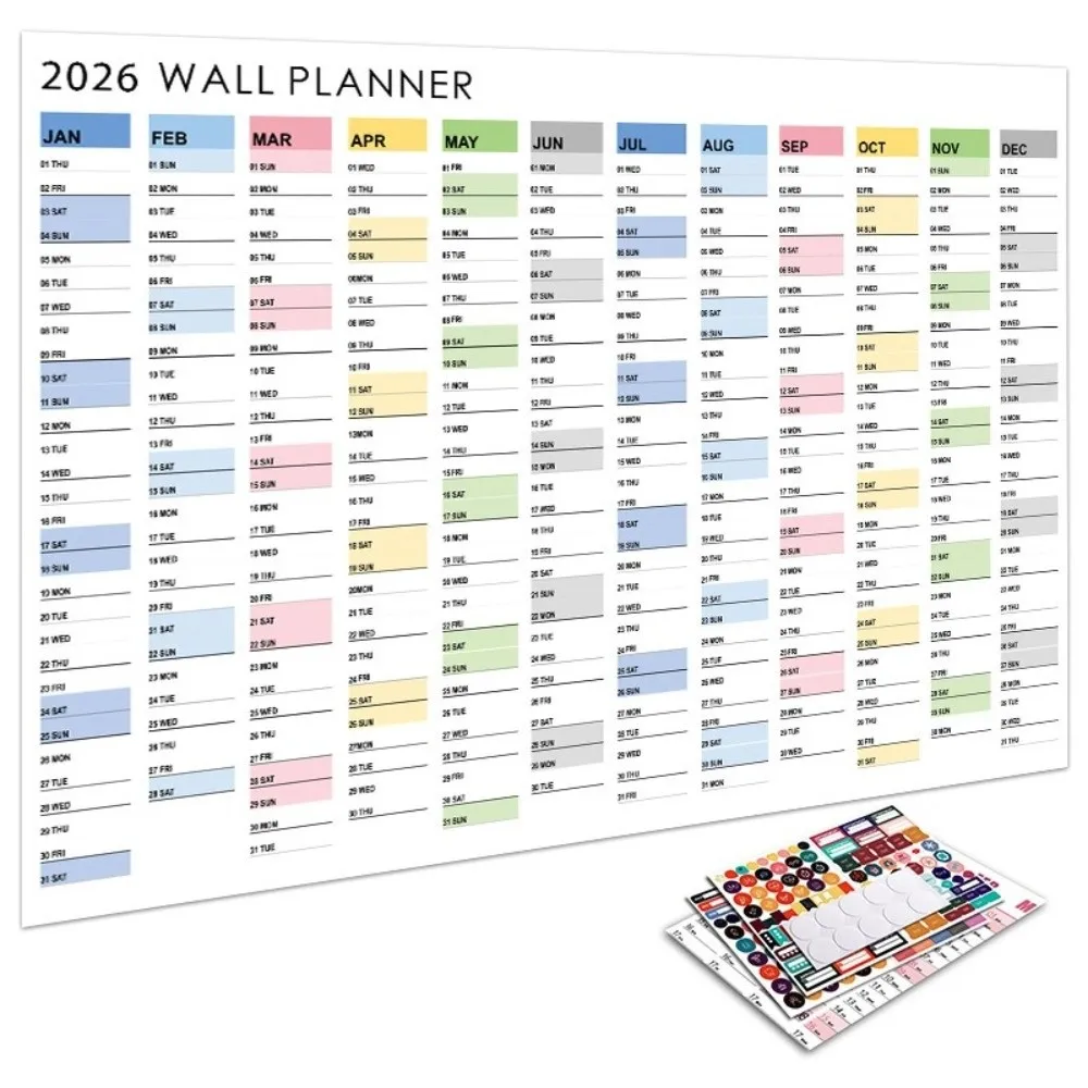 Wall Hanging Annual Planner Calendar with To-Do List and Memo Pad