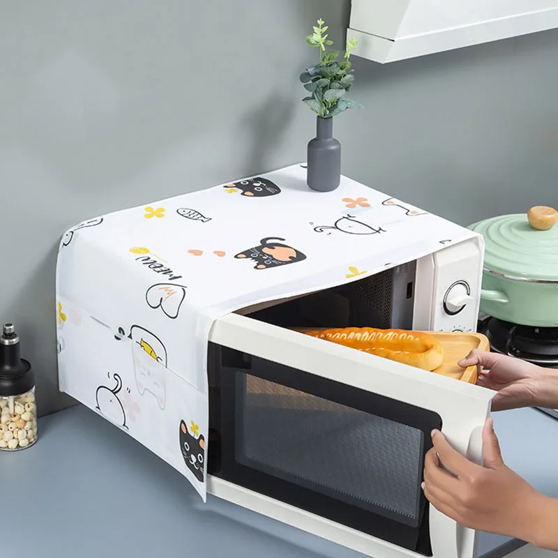 Microwave Dust Cover with Pocket Reusable Microwave Cover with Cartoon Design To Prevent Dust and Fumes in Kitchen and Home microwave dust cover,microwave food cover,kitchen dust cover