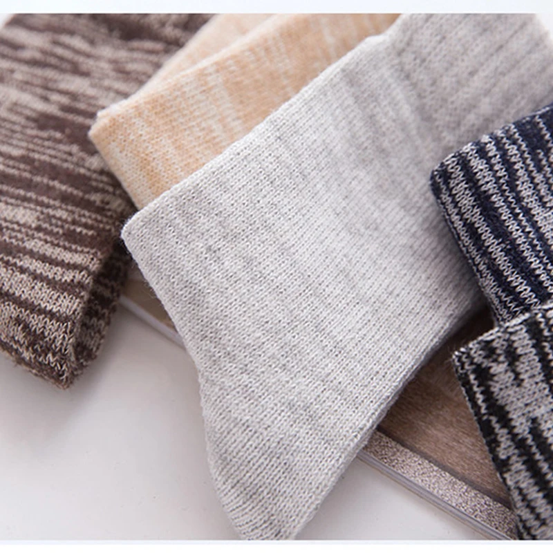 4 páry/sada pánských vlněných bavlněných ponožek se střední trubkou, vtipné vintage prodyšné ponožky pro muže, zimní teplé, zesílené, pro volný čas_voghion.com