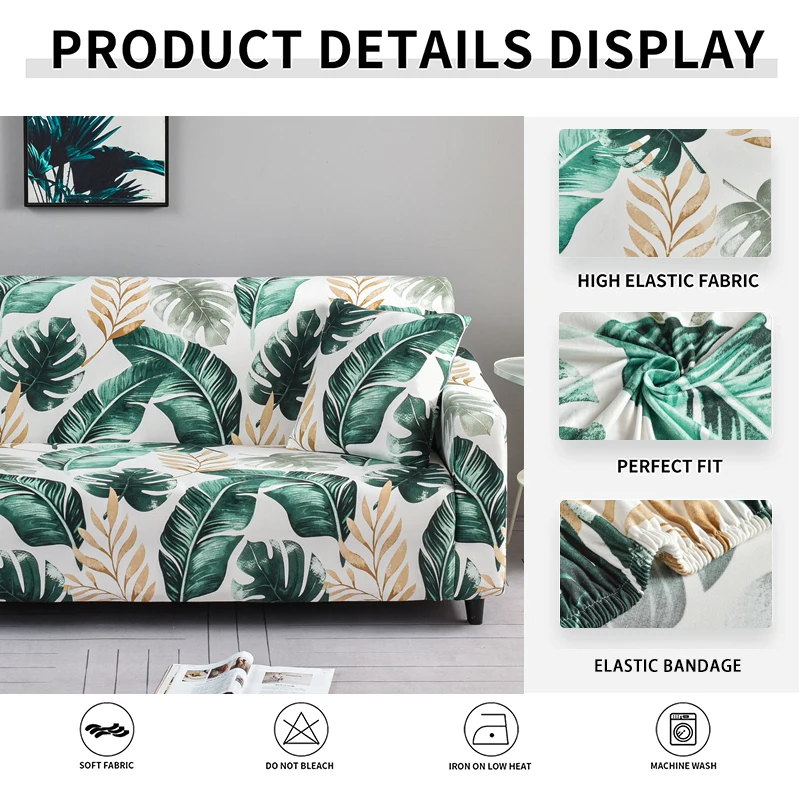 L Shape 2pcs Sofa Cover Elastic Spandex Stretch Sofa Covers Couch Cover for L-Shape Sofa Universal Washable Sofa Cover Non-Slip 5