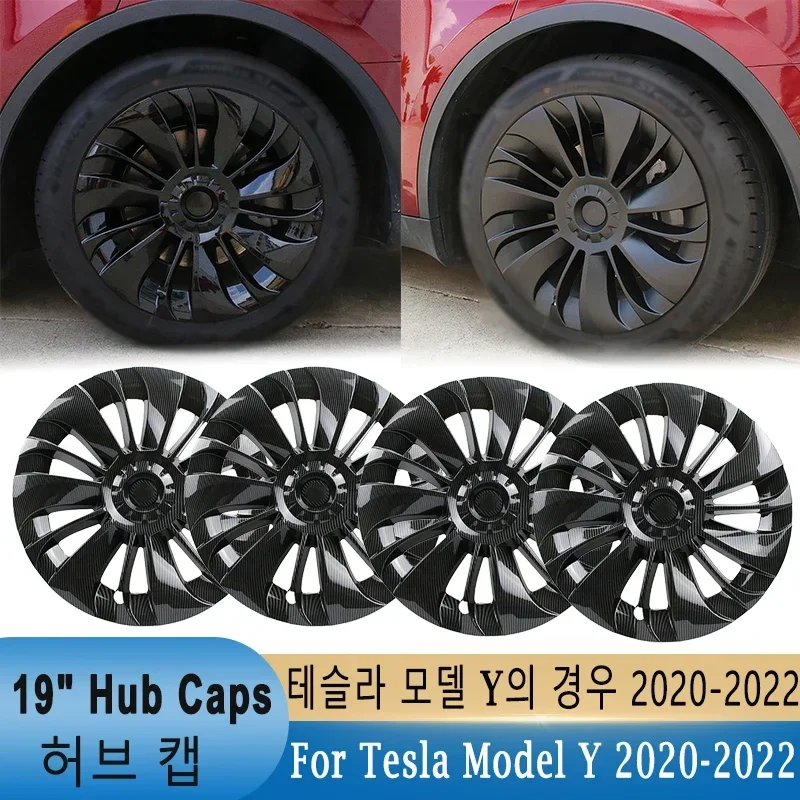 19 inch Hub Caps For Tesla Model Y-Wheel Cover Hub Caps Rim Cover Vehicle Car Exterior Tyre Tire Trim Accessories