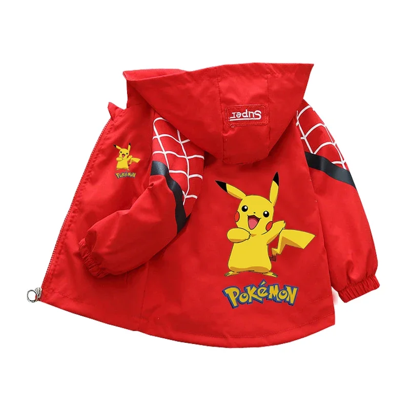 thumbnail image 1 of Abrigos de primavera para bebés y niñas, sudaderas con capucha con cremallera de dibujos animados de Super Mario, chaqueta para niños, sudadera, prendas de vestir exteriores de Pokemon para niños de 1, 1 of 5