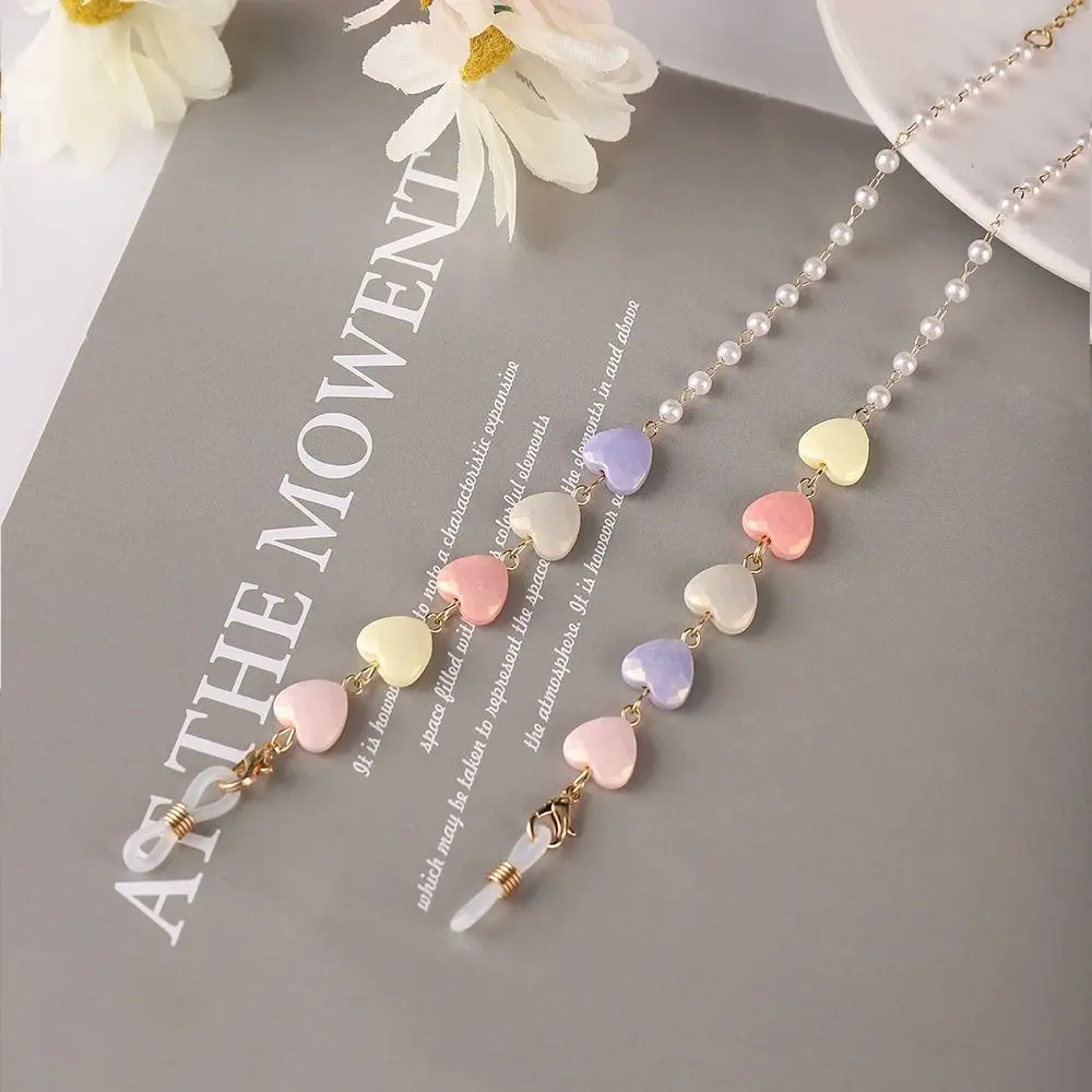 

Chain Gold Color Hanging Neck Mask Lanyard Mask Anti-lost Chains Pearl Sunglasses Chains Love Glasses Chains Spectacle Cord