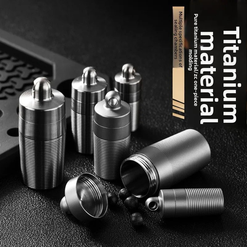 Pure titanium sealed warehouse dustproof mini medicine warehouse outdoor camping waterproof pure titanium pure titanium