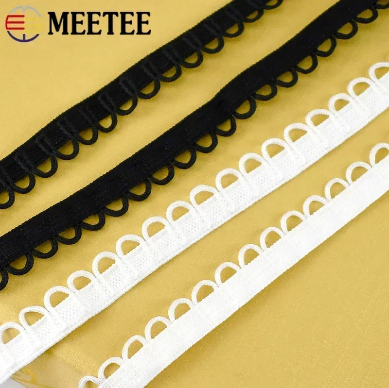 Nylon Elastic Band U-Shape Loop Buttonhole Lace Ribbon Trim for DIY Sewing and Crafts