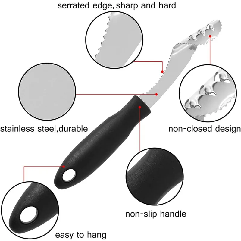 Jalapeno Pepper Corer Stainless Steel Chili Corer Remover kitchen Tool with Serrated Slice and Rubber Handle Easily Seed Remover