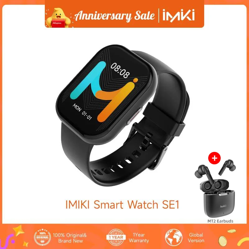 

IMIKI SE1 Smart Watch 2.02" TFT Screen Sports Watch BT Calling IP67 Waterproof 1000nits 15 Days Battery Life 100+ Sports Modes