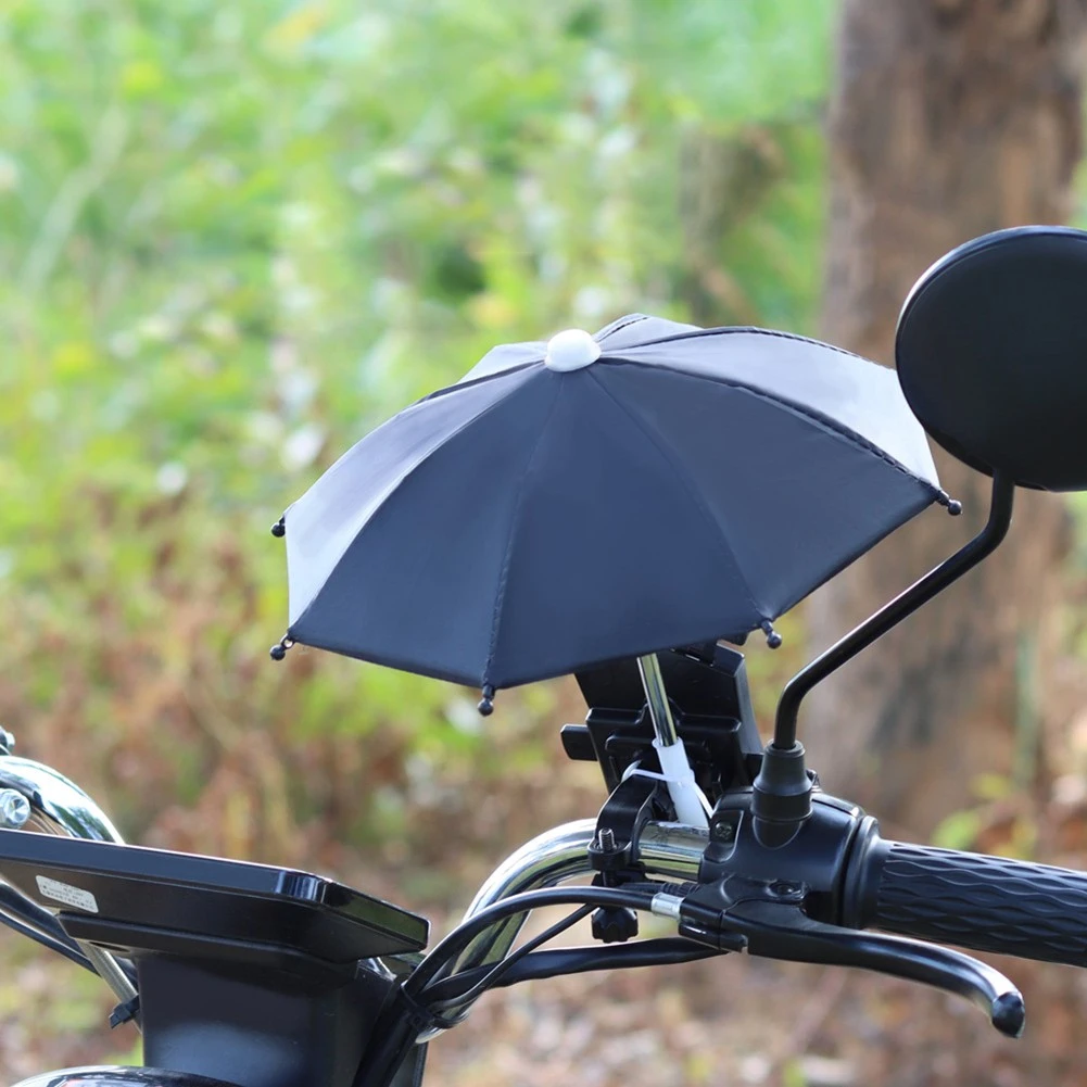 1 pz * ombrello moto portatile porta cellulare ombrello da bicicletta  impermeabile Mini parasole nero| | - AliExpress