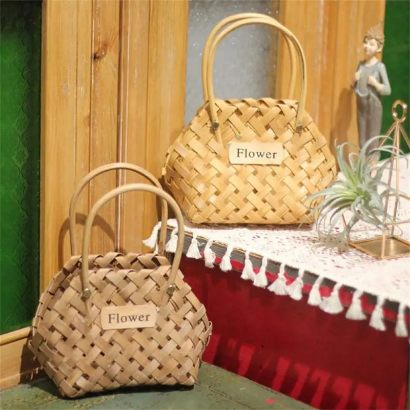Girl Basket Flower Baskets Wicker Baskets Basket Wicker Or Bamboo Baskets Cachepot For Flowers Bamboo Basket Decorative 5