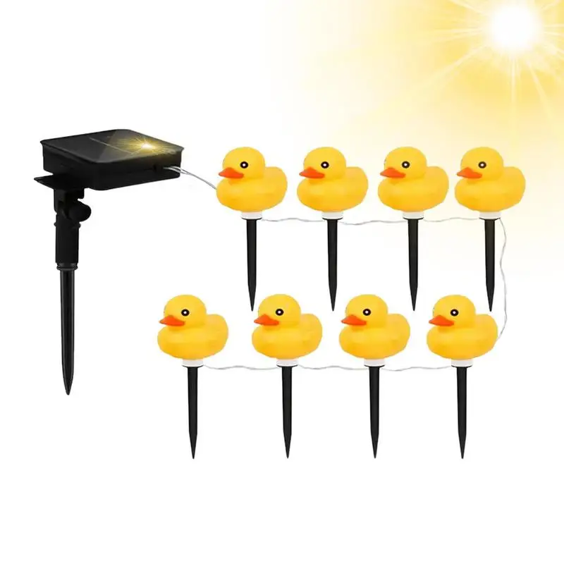 цена Solar Garden Lights LED Yellow Duck Garden String Lights Solar Festoon Light Outdoor LED Garden Fairy Light Yellow Duck String