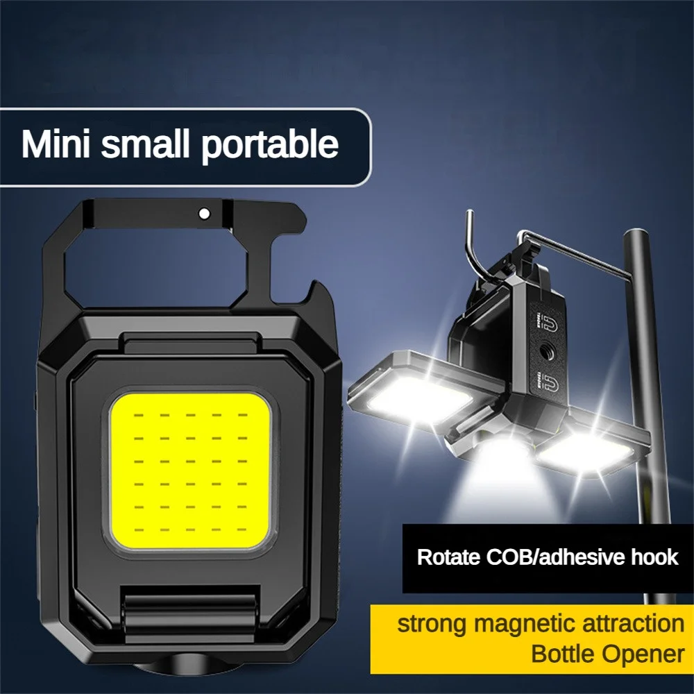 

Keychain Aluminum Alloy Multipurpose Cob Strong Magnet Portable Compact Flashlight For Camping Magnetic Outdoor Lantern Lighting