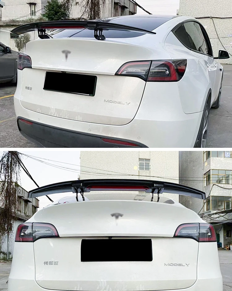 Rear Trunk Spoiler Wing Carbon Fiber Style Automatic Lifting Tail Decoration Universal For Sedan Car Modification Electric