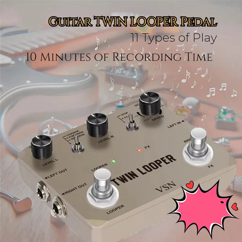 VSN Twin Looper Electric Guitar Effect Pedal Loop Station