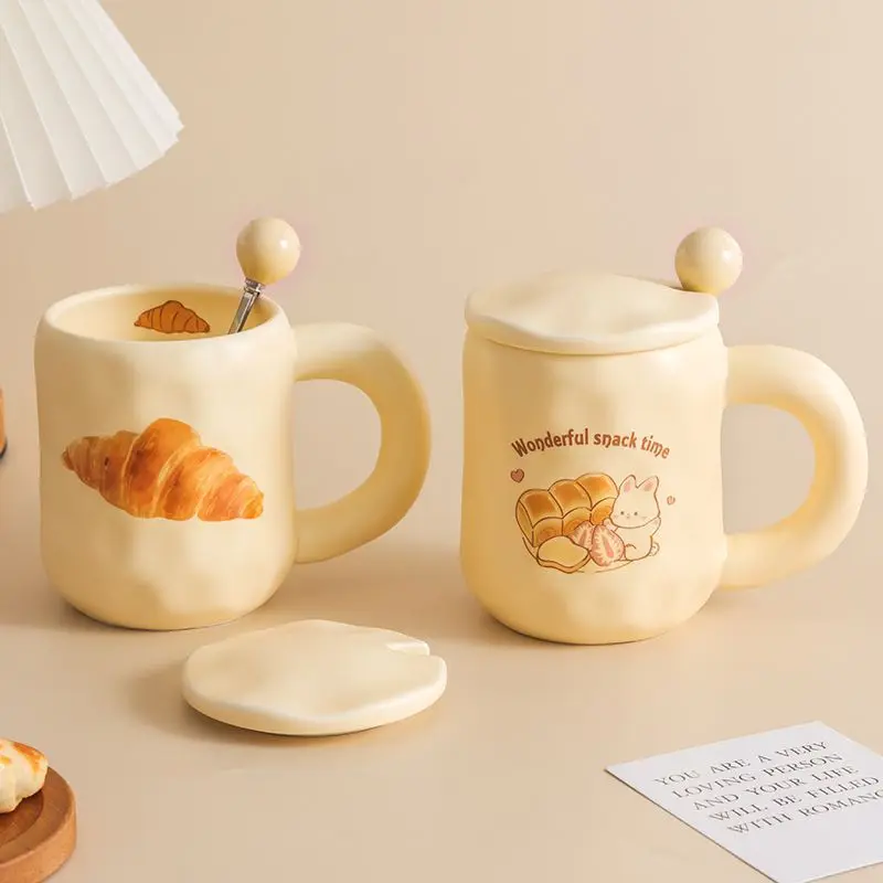 

Ceramics Mug with Spoon LidPottery Cofee Cup for Coffee Ceramic and Ceramic Cute Mugs Coffe Tea Set Go Drinkware Kawaii Cups