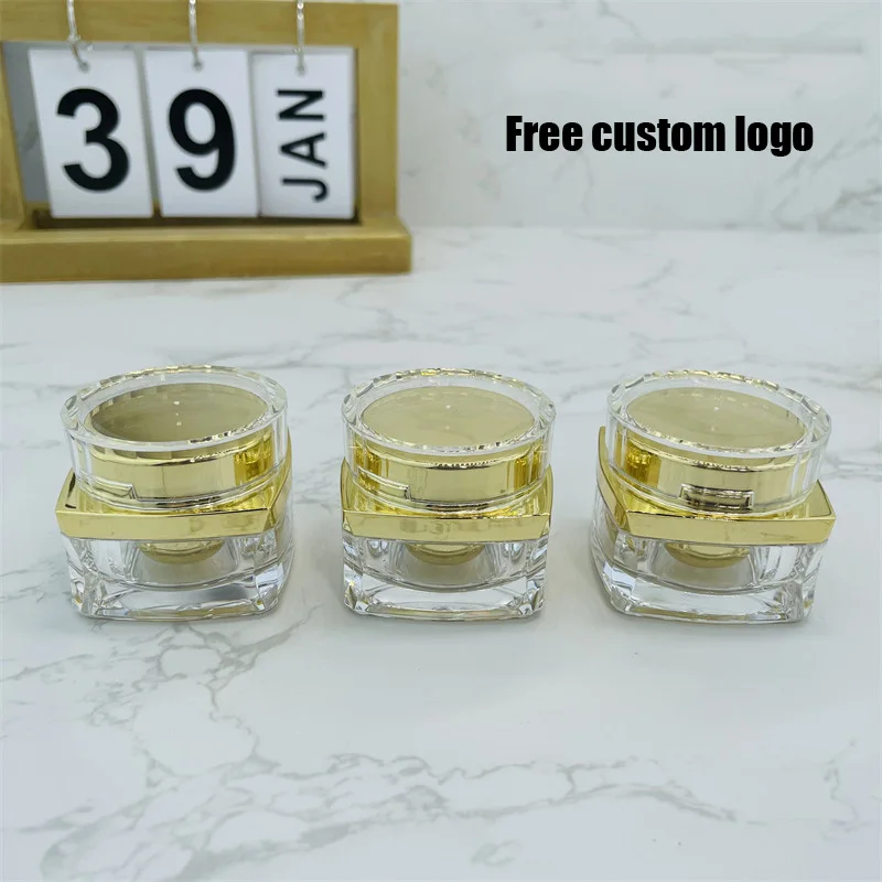 Customized logo 10 pieces of high-grade face cream, divided into bottles, acne cream, pearl cream, lady cream bottle, square bot free shipping h brand silk twill women square scarves luxury silk lady bandanna modern simple design silk foulard