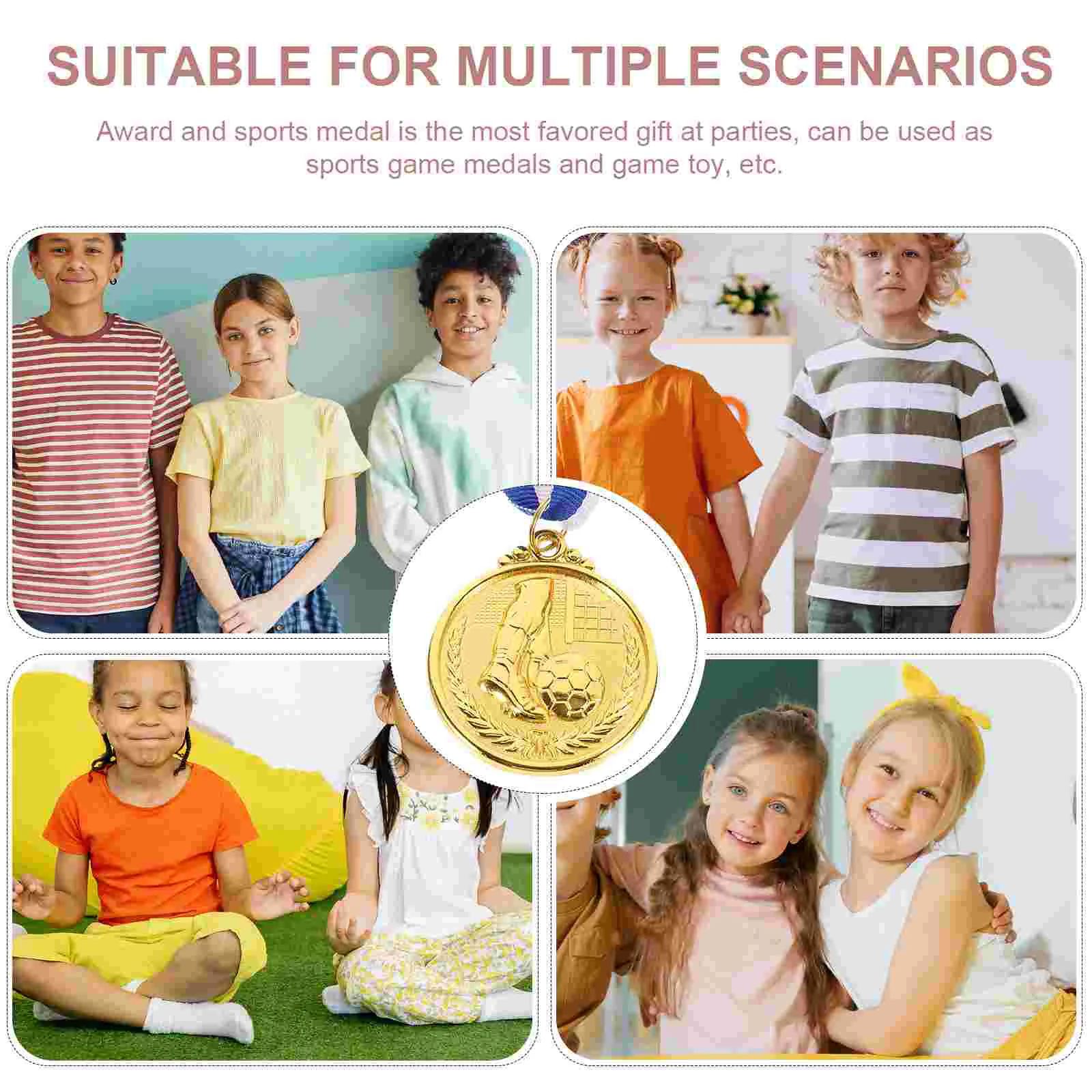 12 Pcs Soccer Tournament Medals for Kids Award Key Football Winner Awards Student Silver award medals