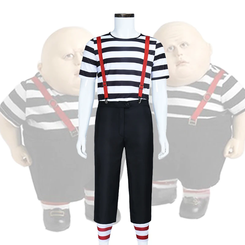 Generic Black and White Striped Mime Costume with Mirror Prop for Men (Unofficial)