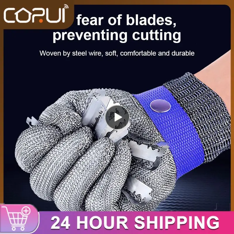 

1PCS Cut Resistant Stainless Steel Gloves Metal Mesh Work Gloves Working Safety Gloves Anti Cutting for Oyster Shucking Butcher