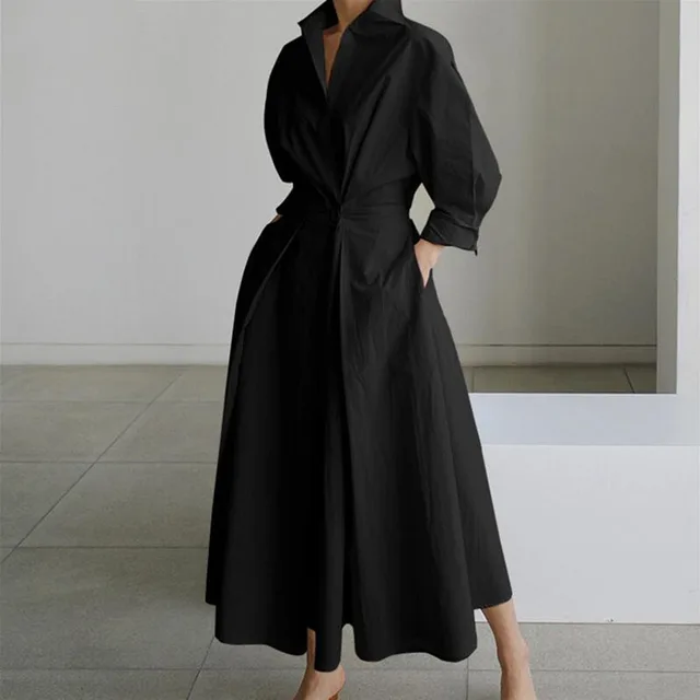 Женская одежда больших размеров 5XL на осень и зиму, модное уличное повседневное пальто с поясом и пуговицами, свободное платье, однотонное пальто 1