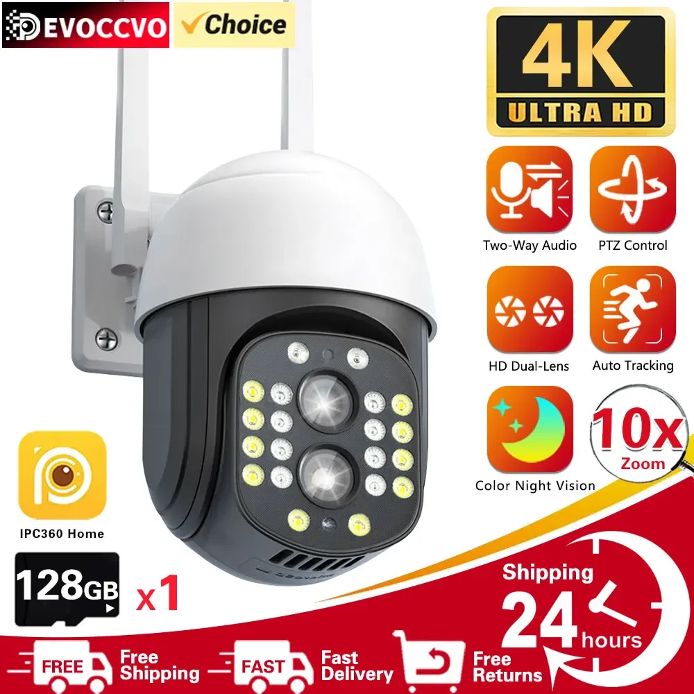 

4K 8MP PTZ WIFI Camera Dual Lens 10X Zoom IP Camera Outdoor Auto Tracking Security Protection CCTV Surveillance Camera IPC360