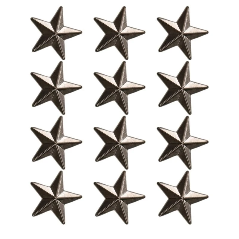 39BB 12pack Stylish Pentagrams Collar Studs Men's Advanced Brooches Fashion Brooch