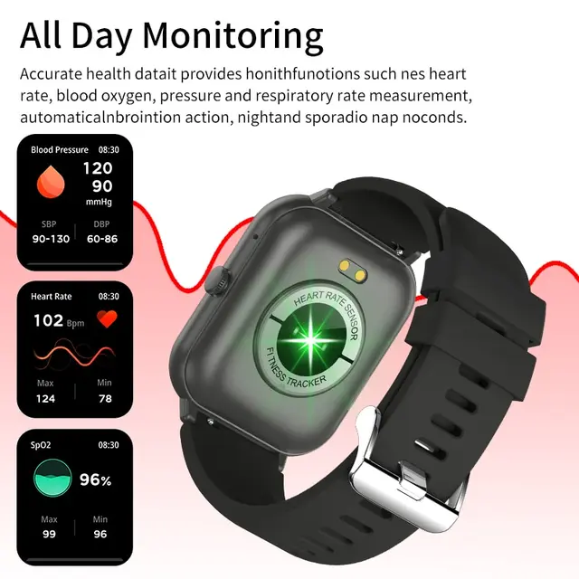 Reloj inteligente deportivo para hombre y mujer, accesorio de pulsera resistente al agua con llamadas, Bluetooth, pantalla táctil completa, 2024 - Image 4