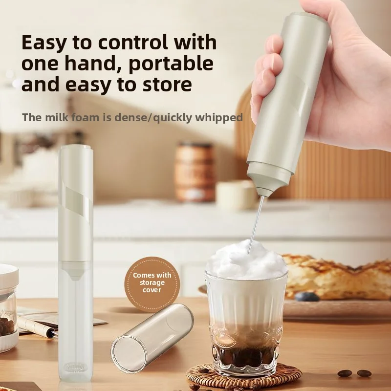 1 electric coffee frother, milk frother, AA size rechargeable electric kitchen mixer, egg beater, cream maker, blender 1