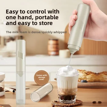 1 electric coffee frother, milk frother, AA size rechargeable electric kitchen mixer, egg beater, cream maker, blender 1