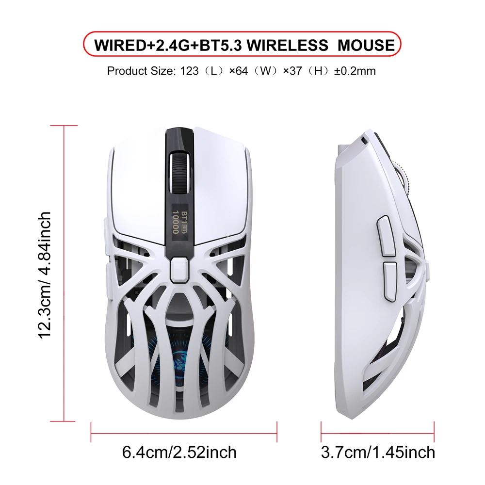 T400 3-mode wireless gaming mouse rechargeable USB-type C macro optical office mouse for pc