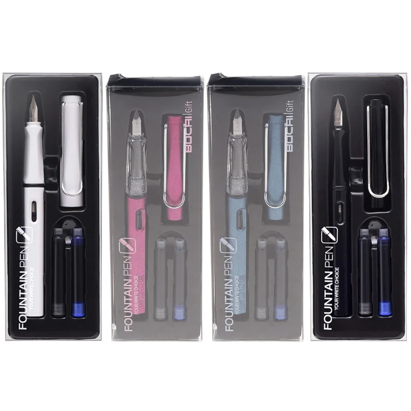 

Calligraphy Fountain Pen Kit Gift Writing Pen Piston-Filled Ink Sacs Included Fit for Art Signatures Comic Illustration JIAN